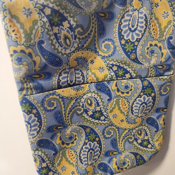 Blue and Yellow Paisley Crossbody Purse Medium - Picture 2 of 5